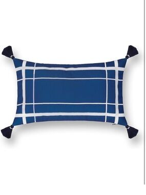 Hofdeco Premium Coastal Patio Indoor Outdoor Lumbar Pillow Cover Only, 12"x20